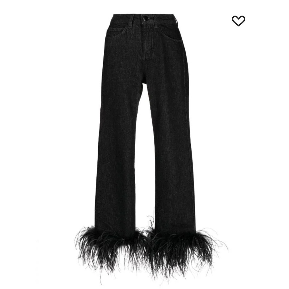 16Arlington Ostrich Feather black detail slim-cut jeans - Picture 5 of 6